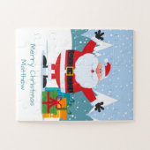 Festlicher Weihnachtsmann Cartoon Winter Personali Puzzle (Horizontal)