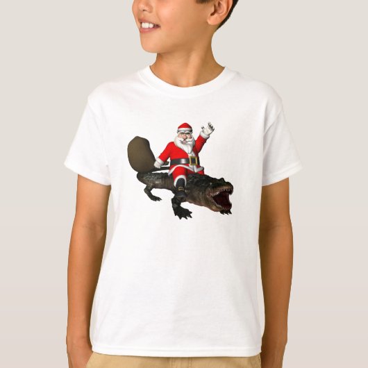Festlicher Weihnachtsmann, der einen Alligator T-Shirt (Vorderseite)