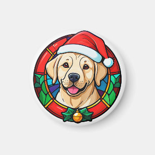 Festlicher Weihnachtsmann-Hund-Cartoon Magnet