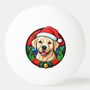 Festlicher Weihnachtsmann-Hund-Cartoon Tischtennisball