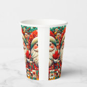 Festlicher Weihnachtsmann mit hellen Farben und Sp Pappbecher (Rechts)