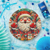 Festlicher Weihnachtsmann mit hellen Farben und Sp Pappteller (Party)