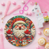 Festlicher Weihnachtsmann mit hellen Farben und Sp Pappteller (Party)