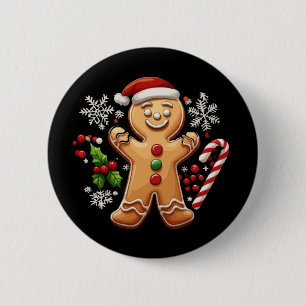 Festlicher Weihnachtsmann- oder Nikolaus- Lebkuche Button