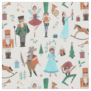 Festlicher Weihnachtsnussknacker Ecru-Stoff Stoff