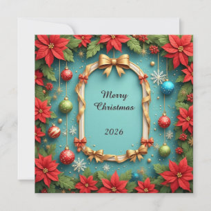 Festlicher Weihnachtsrahmen mit Poinsettien