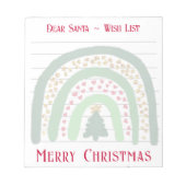 Festlicher Weihnachtsregenbogen, Weihnachtswunschl Notizblock (Vorderseite)