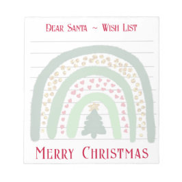 Festlicher Weihnachtsregenbogen, Weihnachtswunschl Notizblock