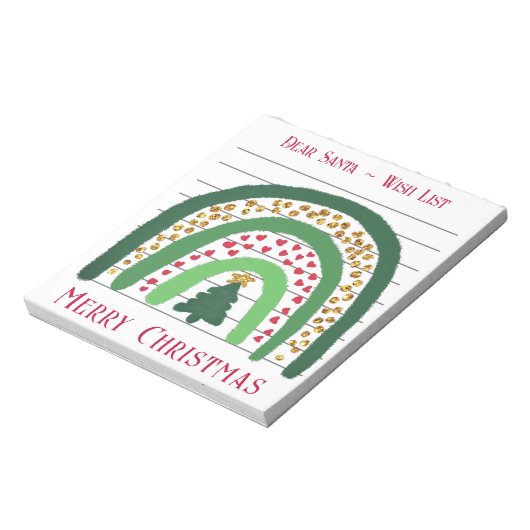 Festlicher Weihnachtsregenbogen, Weihnachtswunschl Notizblock (Rotiert)