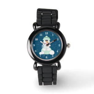 Festlicher Weihnachtsschneemann Armbanduhr