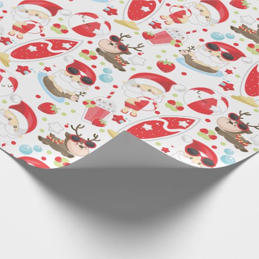 Festlicher Weihnachtsstrand Weihnachtsfeiertag Geschenkpapier (Ecke)