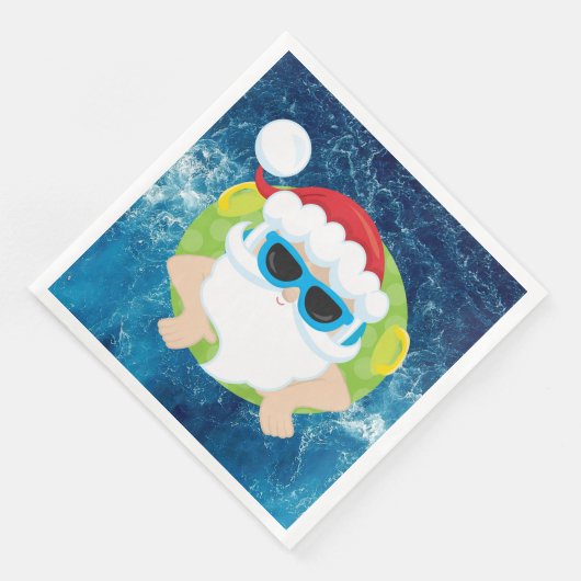 Festlicher Weihnachtsstrand Weihnachtsfeiertag Serviette (Ecke)