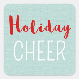 Festlicher Weihnachtstypographie-Feiertags-Beifall Quadratischer Aufkleber