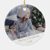 Festlicher Weihnachtsurlaub Keepake Familienfest F Keramik Ornament (Hinten)