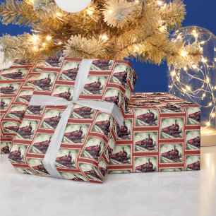 Festlicher Weihnachtszug Geschenkpapier