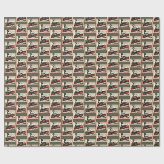 Festlicher Weihnachtszug Geschenkpapier (Flach)