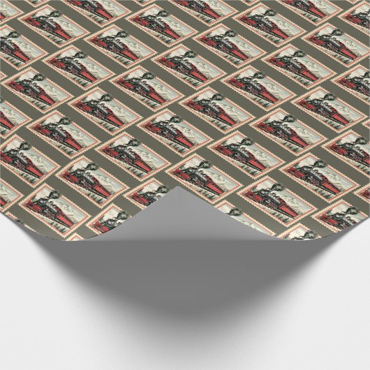 Festlicher Weihnachtszug Geschenkpapier (Ecke)