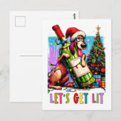 Festlicher Welpe Postkarte (Vorne/Hinten)