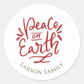 Festlicher Weltfrieden Weihnachtsaufkleber Runder Aufkleber (Vorderseite)