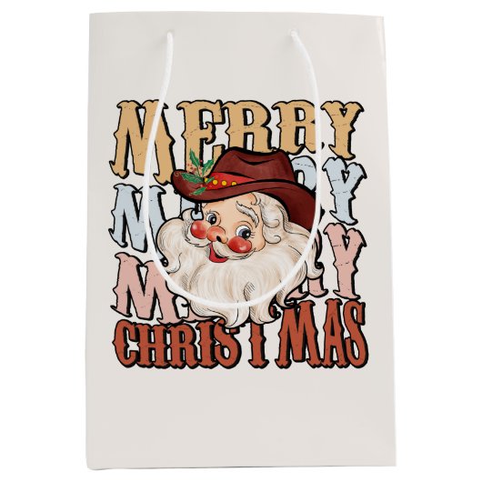 Festlicher Western Weihnachten Weihnachten Mittlere Geschenktüte (Vorderseite)