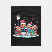 Festlicher Winter Capybara Weihnachten Fleecedecke (Vorderseite)