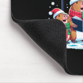 Festlicher Winter Capybara Weihnachten Mousepad (Ecke)