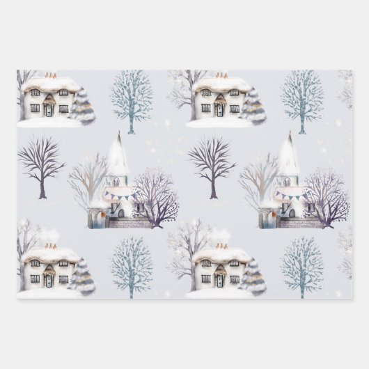 Festlicher Winter Geschenkpapier Set (Vorderseite 2)