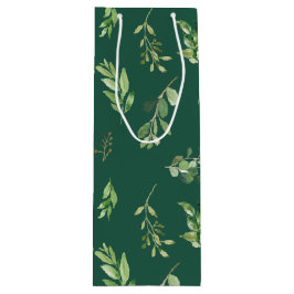 Festlicher Winter Grüne Botanicals Urlaub Geschenktüte Für Weinflaschen