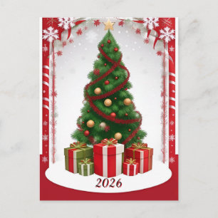 ❄️ Festlicher Winterbaum-Leuchten 🎄 Schneereicher Postkarte
