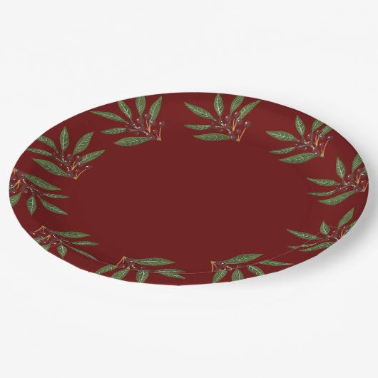 Festlicher Winterurlaub Pappteller (Schrägansicht)