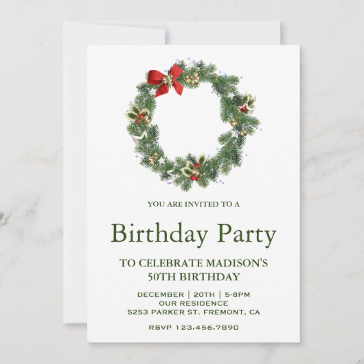 Festlicher Winterurlaub Weihnachtsfest Geburtstag Einladung (Vorderseite)