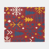 Festlicher Winterwald kühne nordische Muster Fleecedecke (Vorderseite (Horizontal))