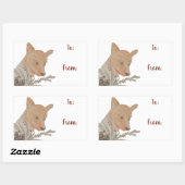 Festlicher Winterwaldfuchs Rechteckiger Aufkleber (Blatt)