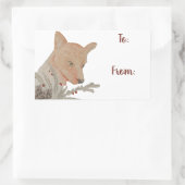 Festlicher Winterwaldfuchs Rechteckiger Aufkleber (Tasche)