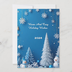 ✨ Festlicher Winterwunderland-Schneemann mit golde Karte
