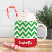 Festlicher Zickzack Name der Weihnachtsmonogramm Kaffeetasse