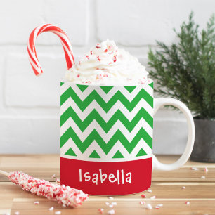 Festlicher Zickzack Name der Weihnachtsmonogramm Kaffeetasse