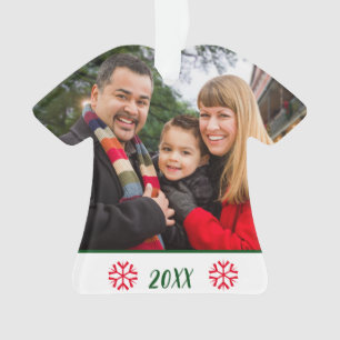 Festliches 2-seitiges Foto Schneeflocken Weihnacht Ornament