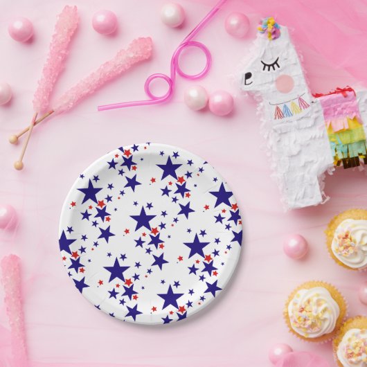 Festliches 4. von Juli-Party hat rotes weißes Blau Pappteller (Party)