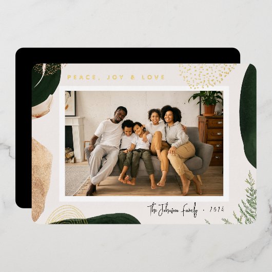 Festliches Abstraktes Foto Folien Feiertagskarte (Vorderseite/Rückseite)