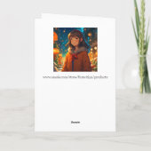 Festliches Anime Girl am Weihnachtsabend Karte (Rückseite)