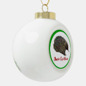 Festliches Australien Echidna mit Weihnachtsbeleuc Keramik Kugel-Ornament (Links)