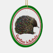 Festliches Australien Echidna mit Weihnachtsbeleuc Keramik Ornament (Rechts)