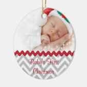 Festliches Baby's First Christmas Foto Ornament (Links)