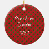 Festliches Baby's First Christmas Foto Ornament (Hinten)