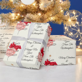 Festliches Bauble zu Elfenbeinweihen Geschenkpapier