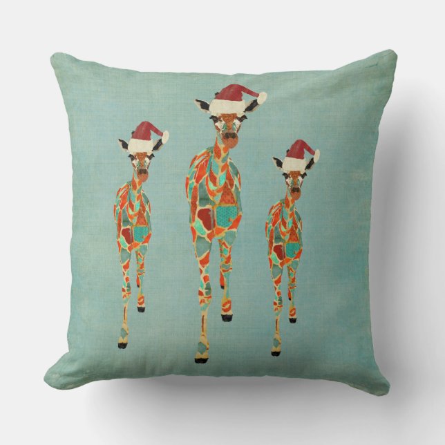 Festliches bernsteinfarbiges u. azurblaues kissen (Vorderseite)