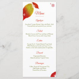 Festliches Blätter-Weihnachtsfeiertags-Abendessen Menükarte