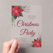 Festliches Blumenpoinsettia Weihnachtsfest Party Acryleinladungen (Insitu (Handheld))