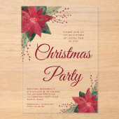 Festliches Blumenpoinsettia Weihnachtsfest Party Acryleinladungen (Vorderseite)